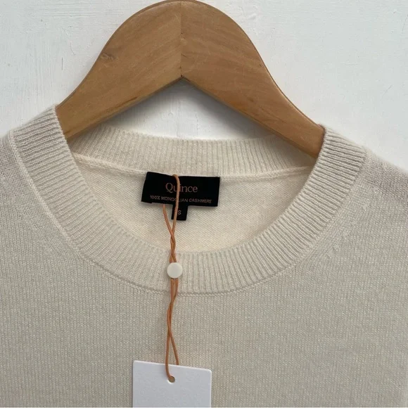 Quince Ivory Mongolian Cashmere Sweater NWT - Picture 3 of 11